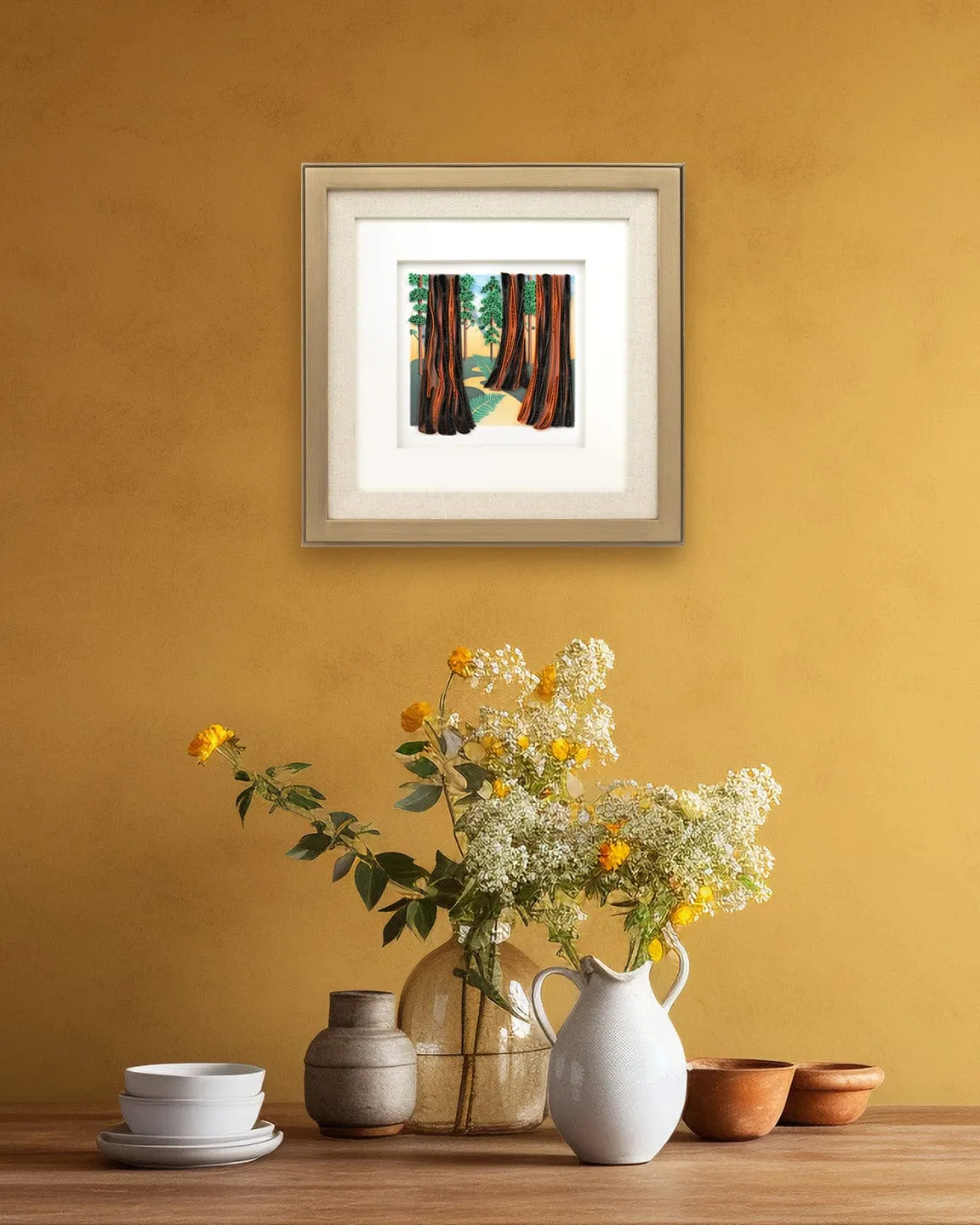 Quilled Redwood Trees Greeting Card