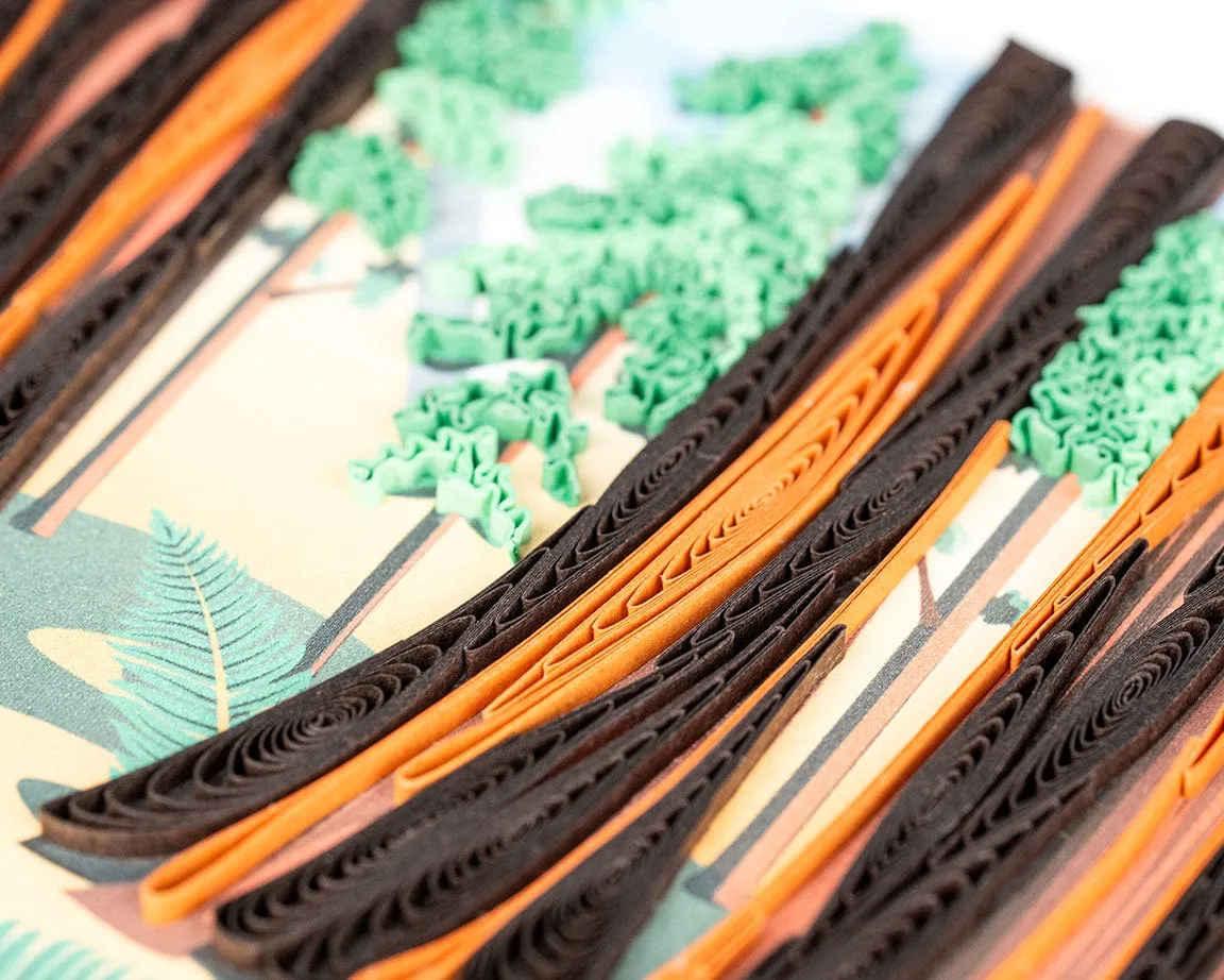 Quilled Redwood Trees Greeting Card