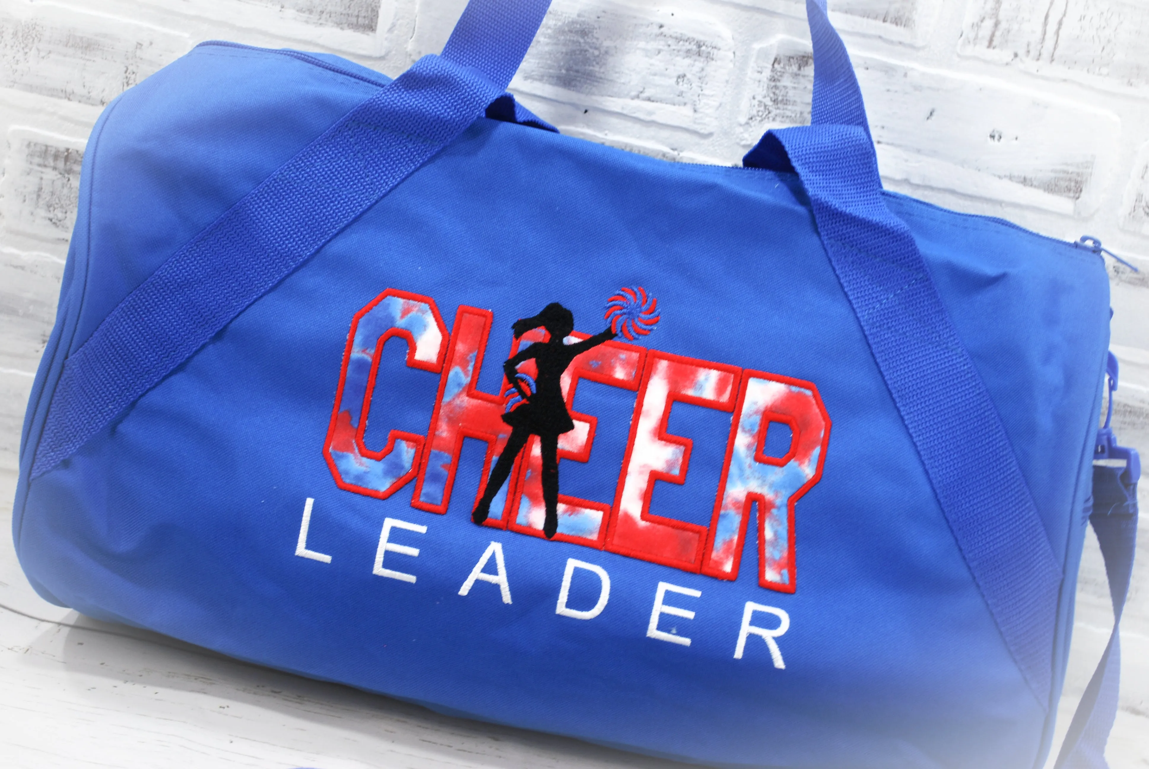 Red White and Blue Personalized Cheer Tote or Duffle Bag