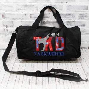 Red White Blue Personalized Tae Kwan Do Tote or Duffle Bag