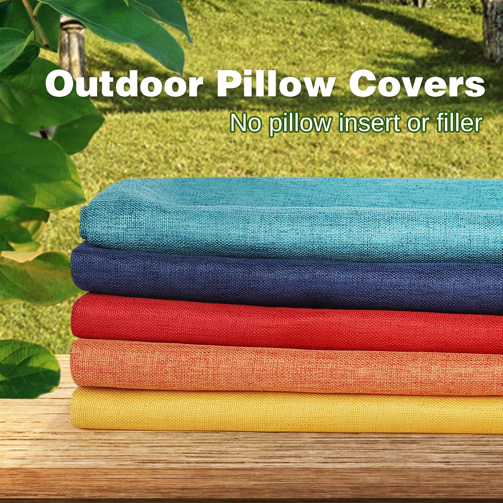ReeQuo Pack of 2 Outdoor Throw Pillow Covers,Decorative Solid Line Waterproof Pillowcases Farmhouse Cushion Covers for Garden Patio Sofa Home Decoration 18x18 Inch Turquoise