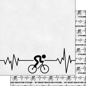 Scrapbook Customs 12x12 Paper -  Cycling EKG