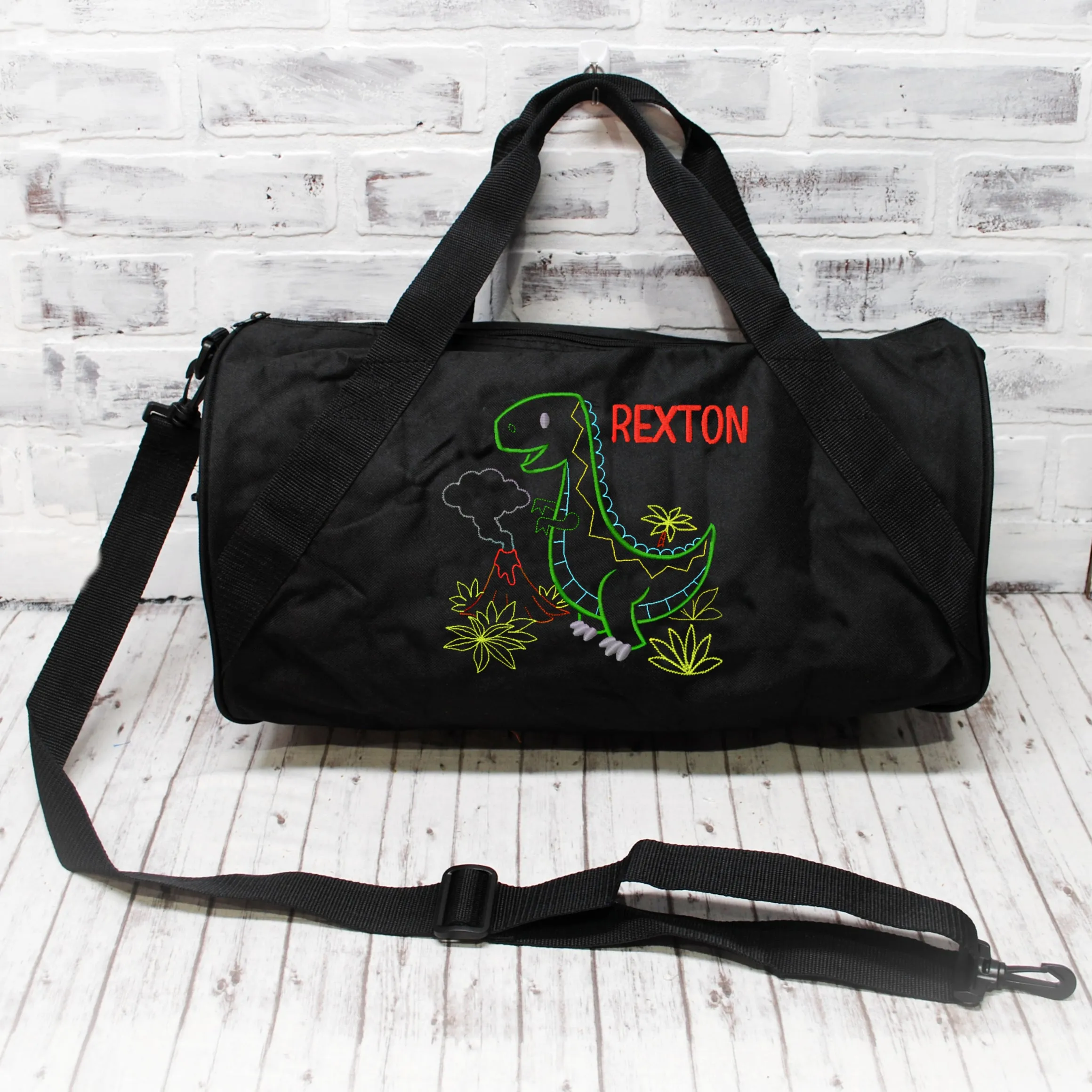 Simple T-Rex Personalized Duffle or Tote Bag