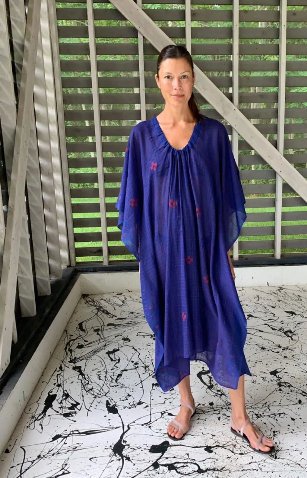 Sketch Drawstring Caftan, Ultrablue
