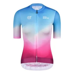 SKULL MONTON WOMENS CYCLING JERSEY NORTHERNLIGHTS BLUE RED