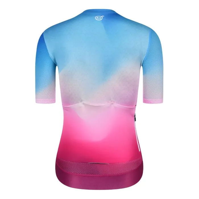 SKULL MONTON WOMENS CYCLING JERSEY NORTHERNLIGHTS BLUE RED