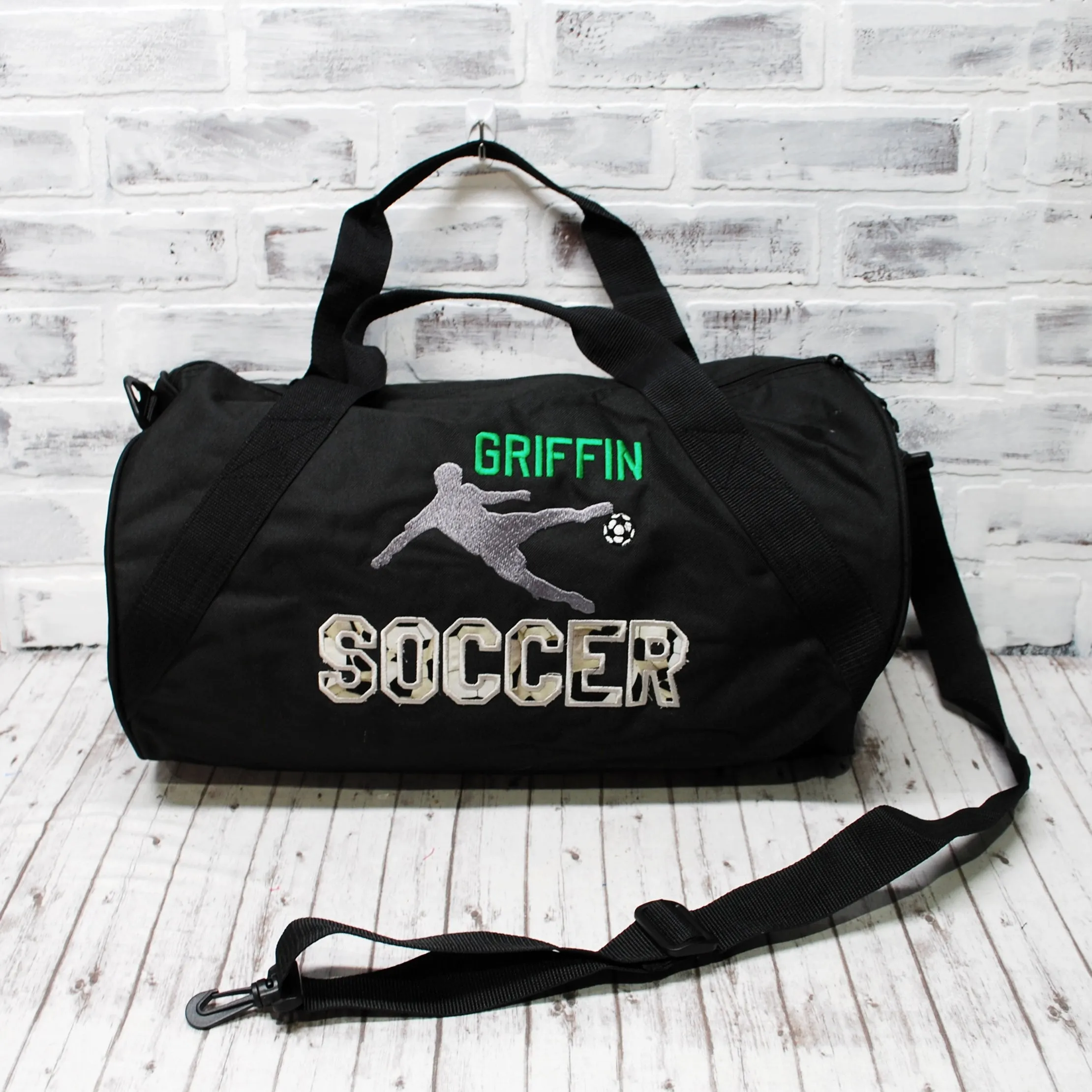 Soccer Print Personalized Zippered Travel Bag