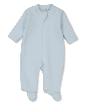 Solid Jacquard Zippered Footie