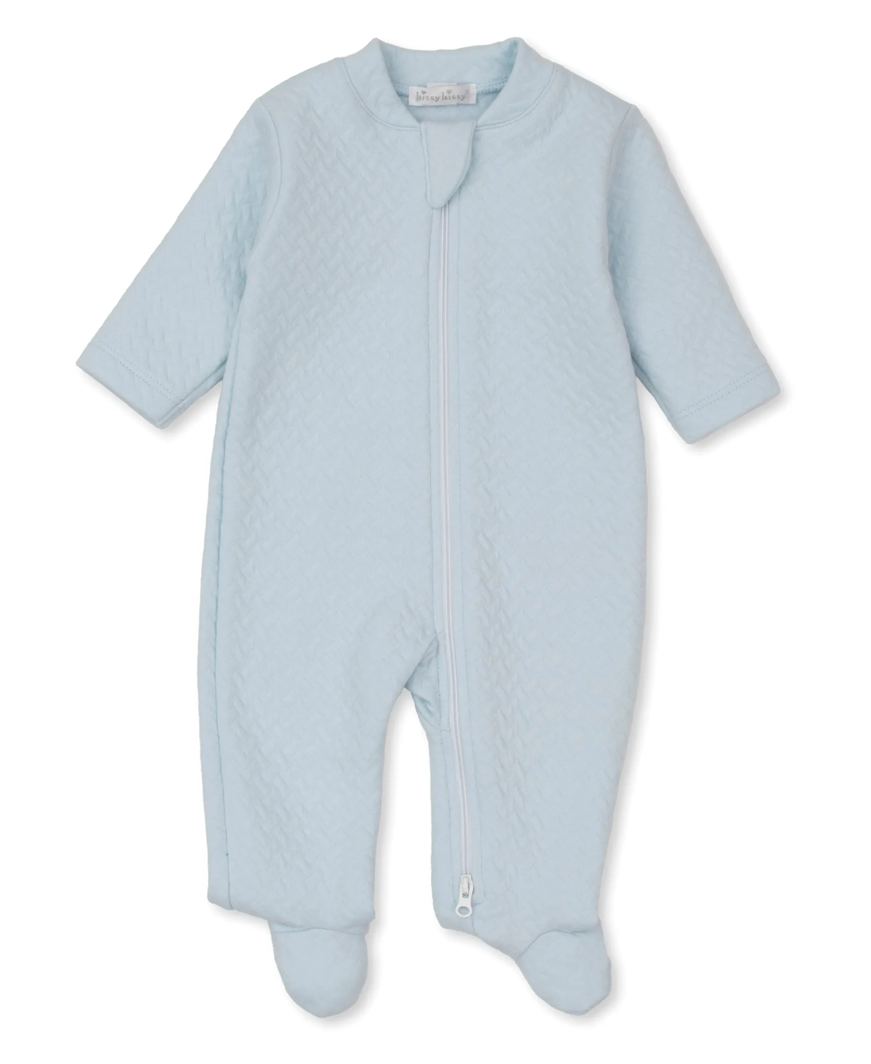 Solid Jacquard Zippered Footie