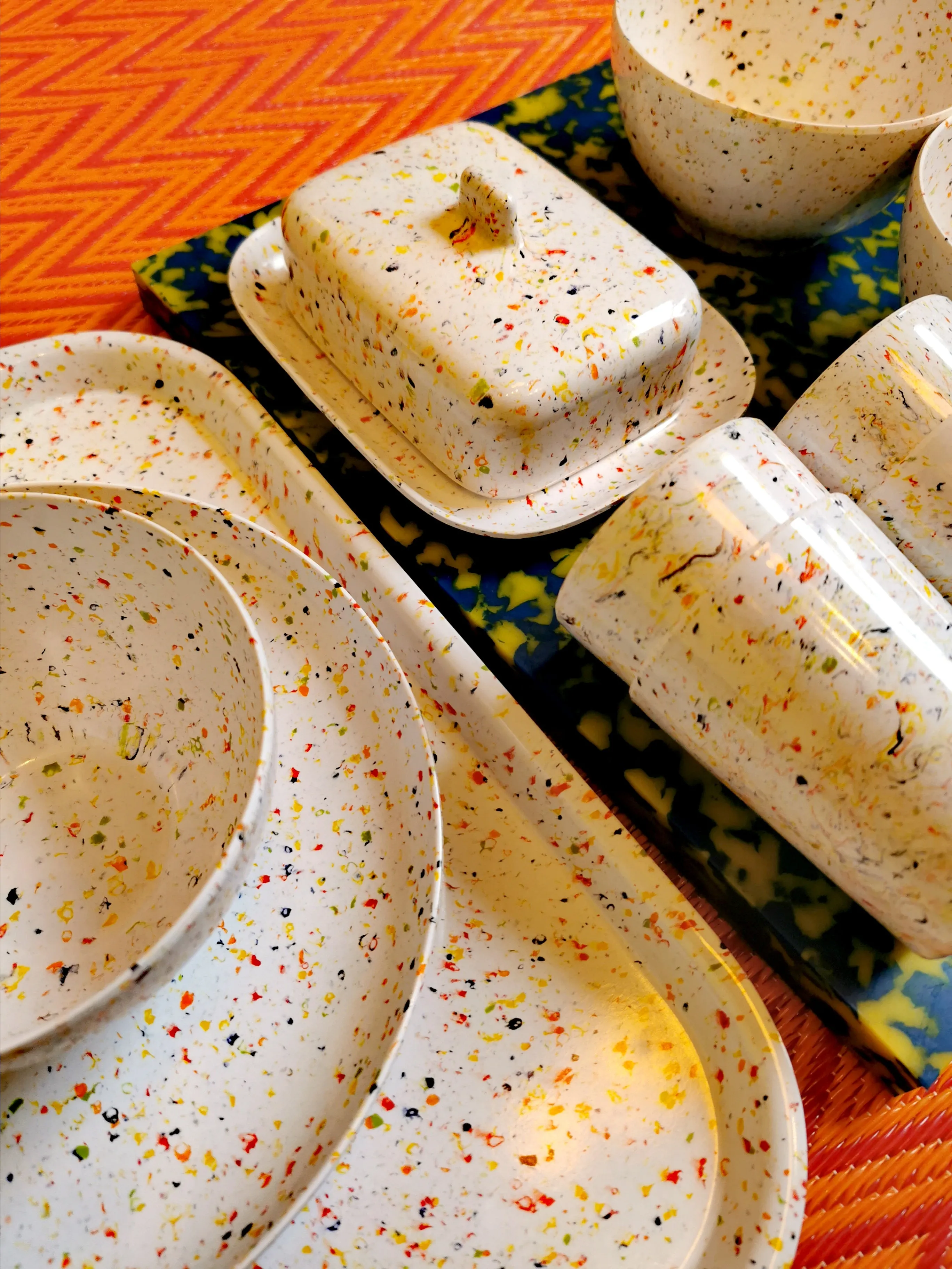Speckled terrazzo melamine
