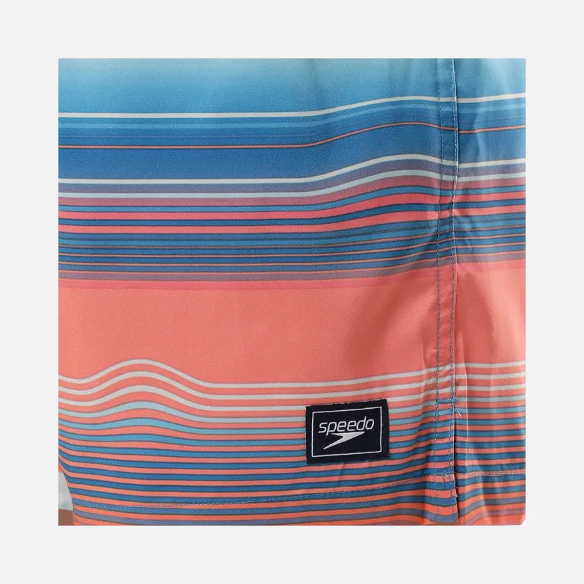 Speedo Essential Placement AOP 18" Men's Swim Shorts -Pumpkin Spice/Fandango Pink/Pool/Pale Tan/White
