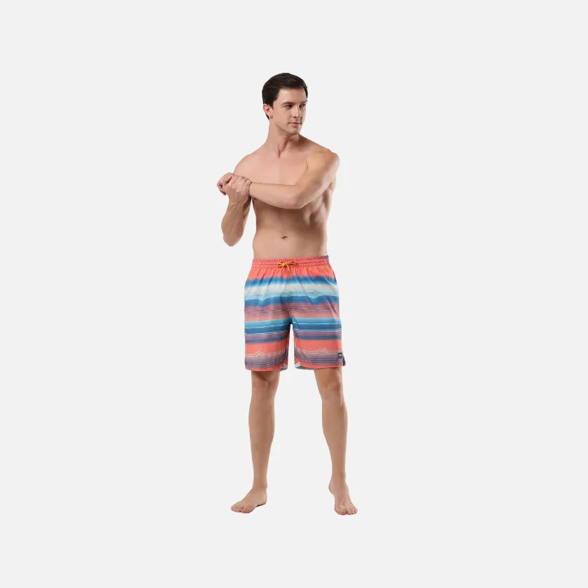 Speedo Essential Placement AOP 18" Men's Swim Shorts -Pumpkin Spice/Fandango Pink/Pool/Pale Tan/White