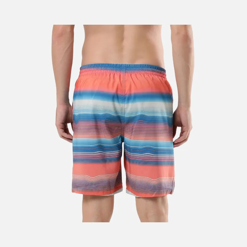 Speedo Essential Placement AOP 18" Men's Swim Shorts -Pumpkin Spice/Fandango Pink/Pool/Pale Tan/White