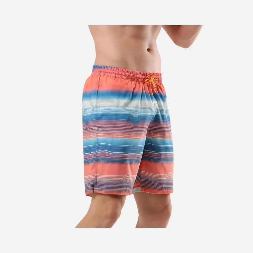 Speedo Essential Placement AOP 18" Men's Swim Shorts -Pumpkin Spice/Fandango Pink/Pool/Pale Tan/White