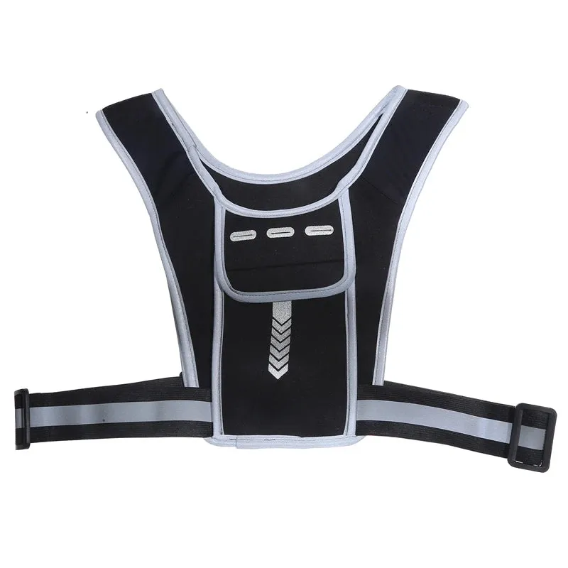 Sports Fitness Vest with Water Bottle Holder & Reflective Breathable Chest Bag | Jellajelly.com