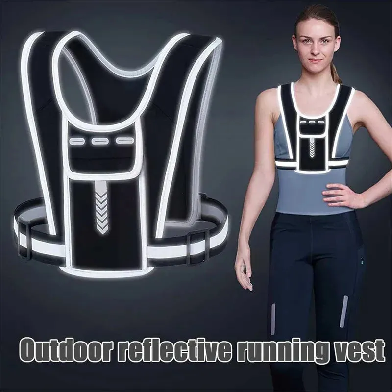 Sports Fitness Vest with Water Bottle Holder & Reflective Breathable Chest Bag | Jellajelly.com