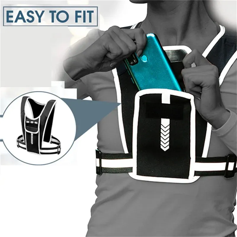 Sports Fitness Vest with Water Bottle Holder & Reflective Breathable Chest Bag | Jellajelly.com