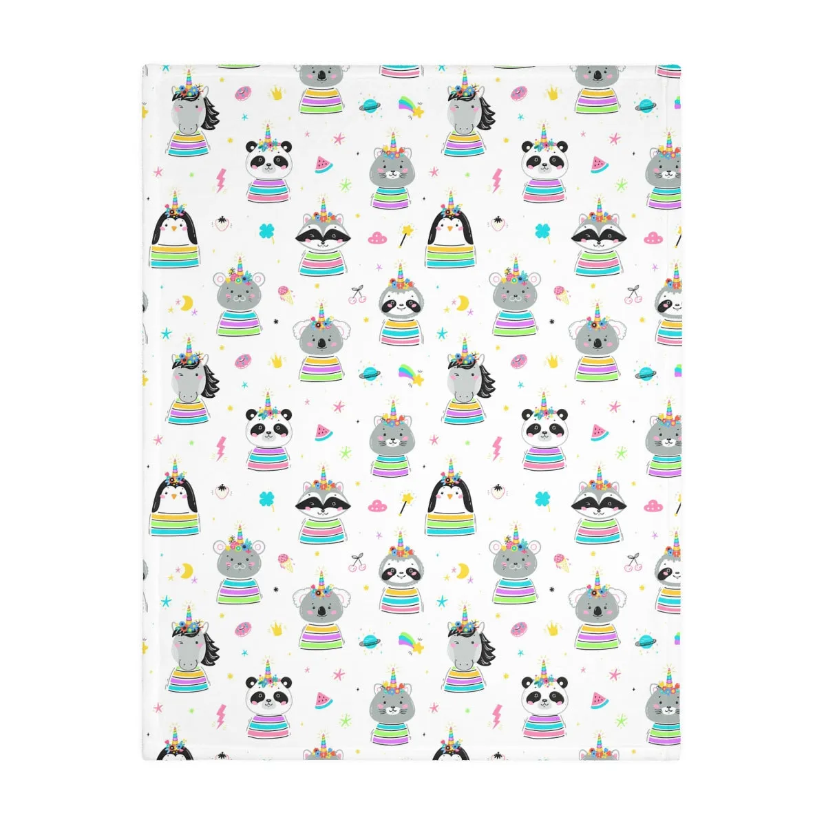 Starry Unicorn Velveteen Minky Blanket (Two-sided print)