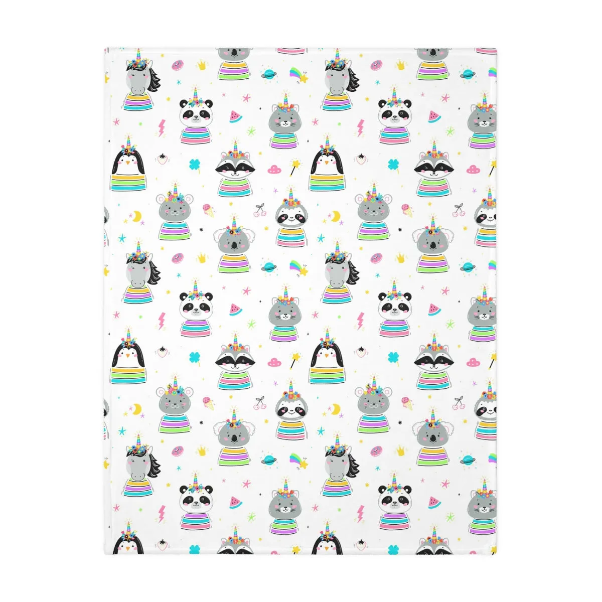 Starry Unicorn Velveteen Minky Blanket (Two-sided print)