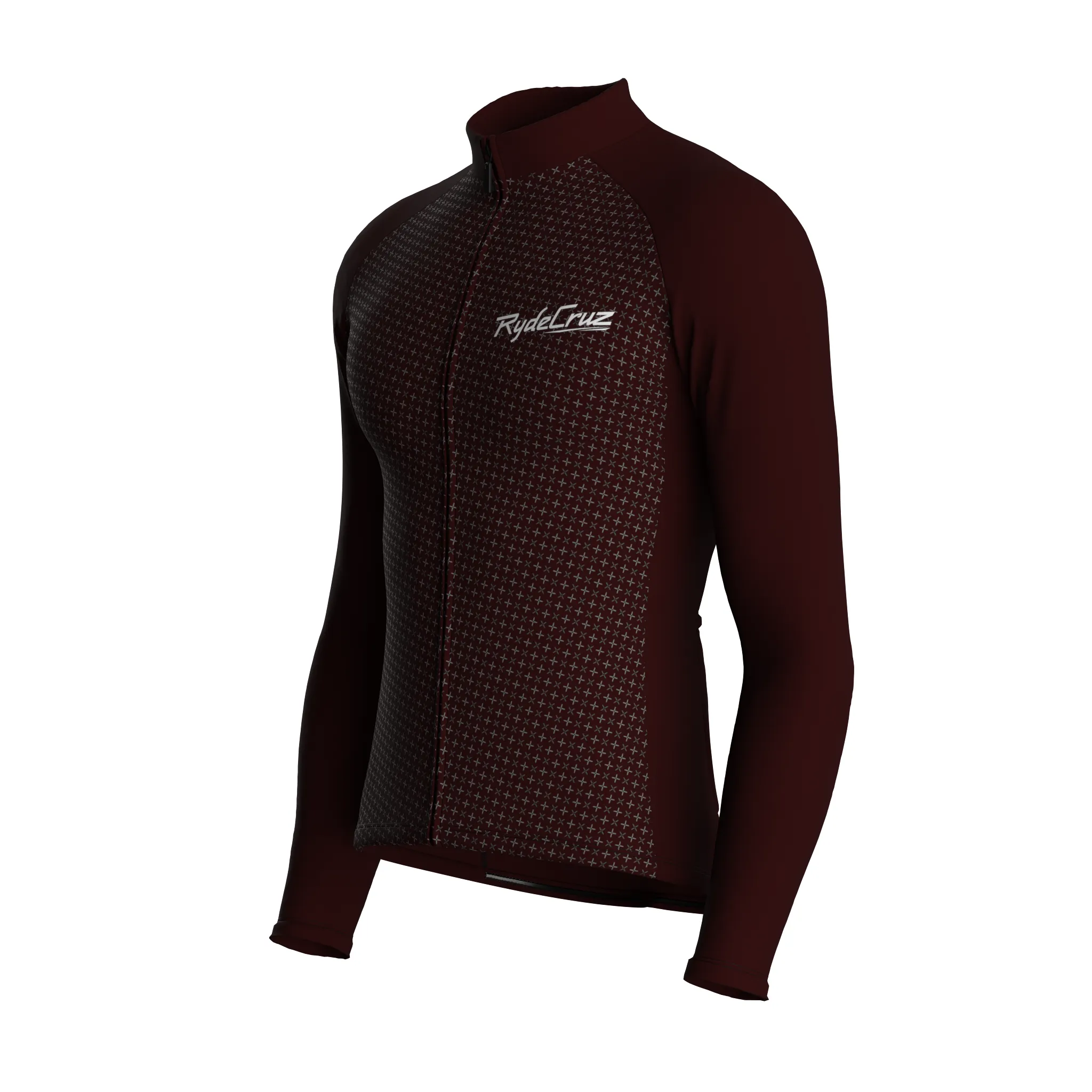 Stellar Grid | Dark Red Male Long Sleeves Jersey