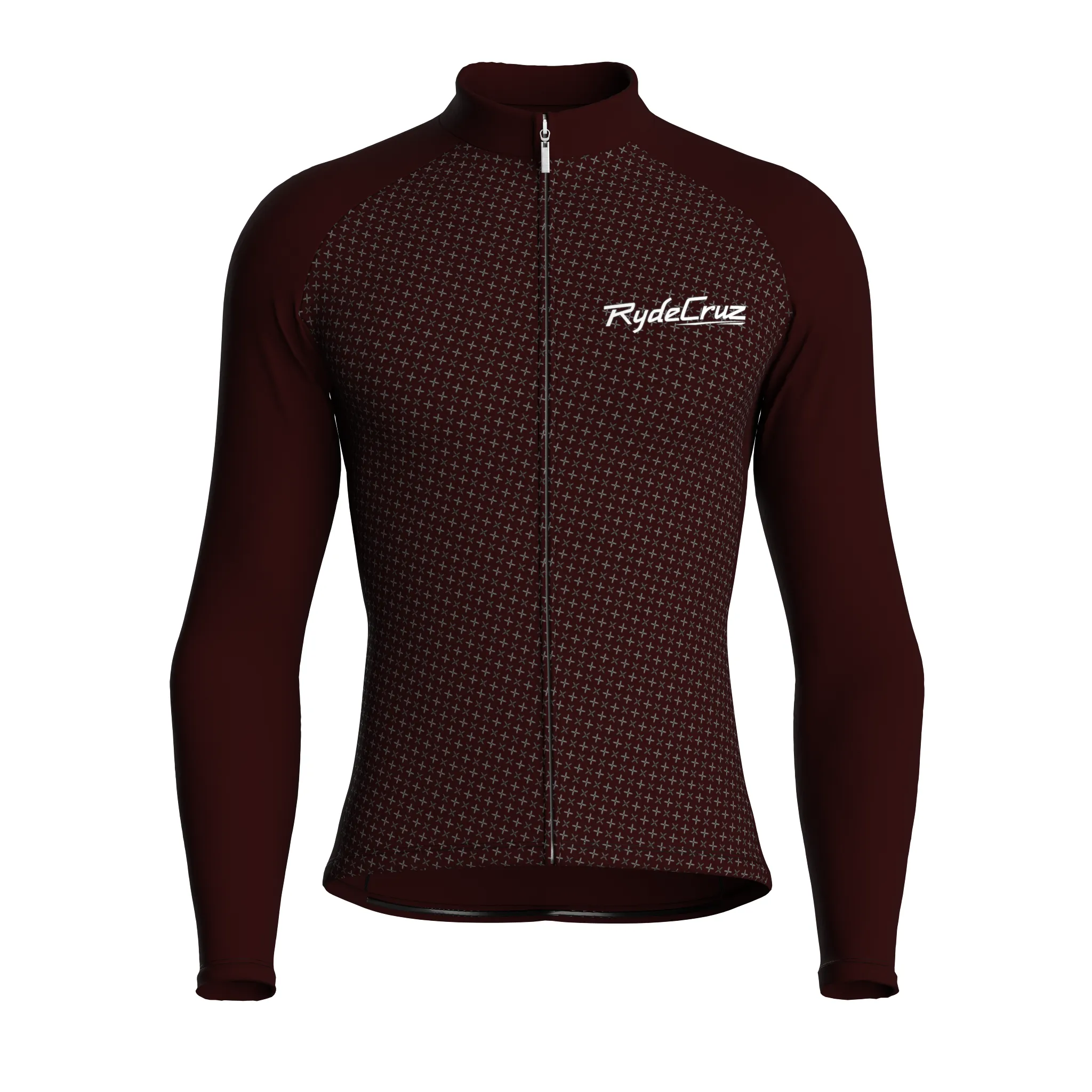 Stellar Grid | Dark Red Male Long Sleeves Jersey