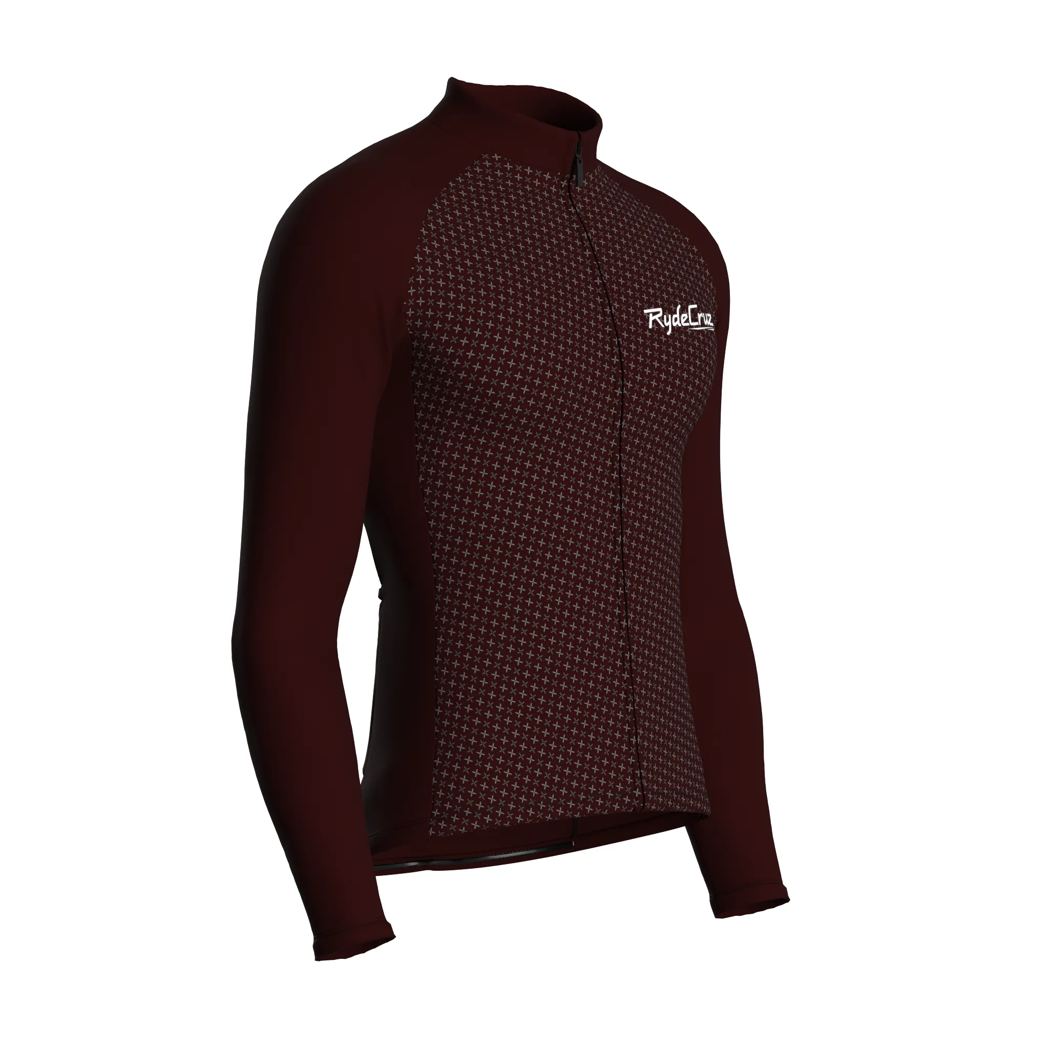Stellar Grid | Dark Red Male Long Sleeves Jersey