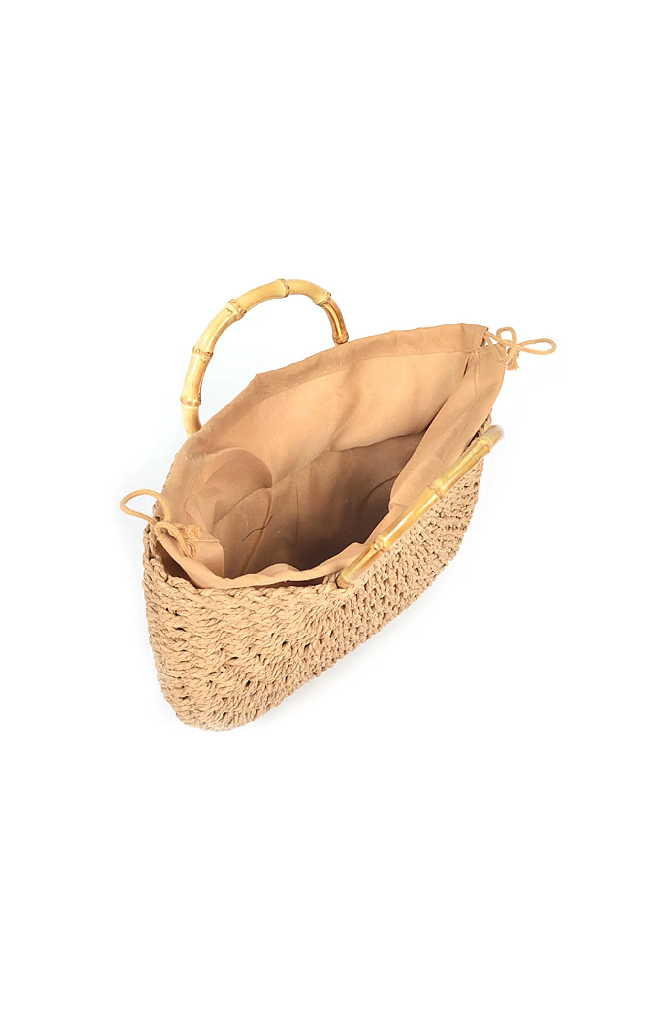 Straw Tote Bag with Circle Handle