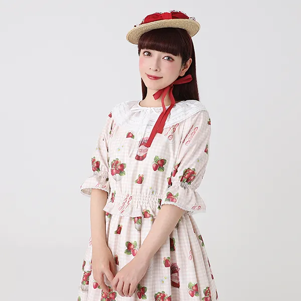 Strawberry Picnic Tiered Frill Dress