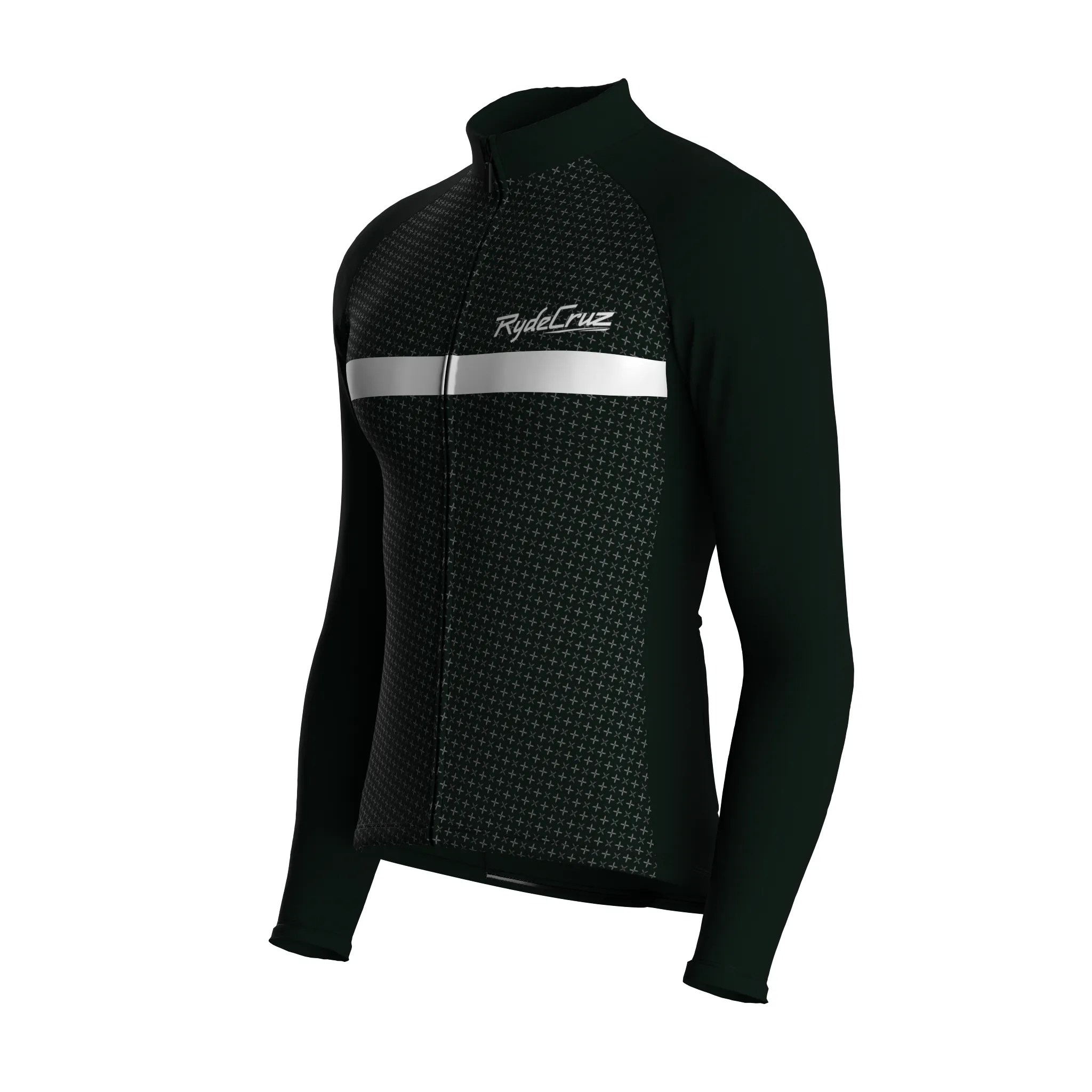 Stripe Dynamics | Dark Green Male Long Sleeves Jersey