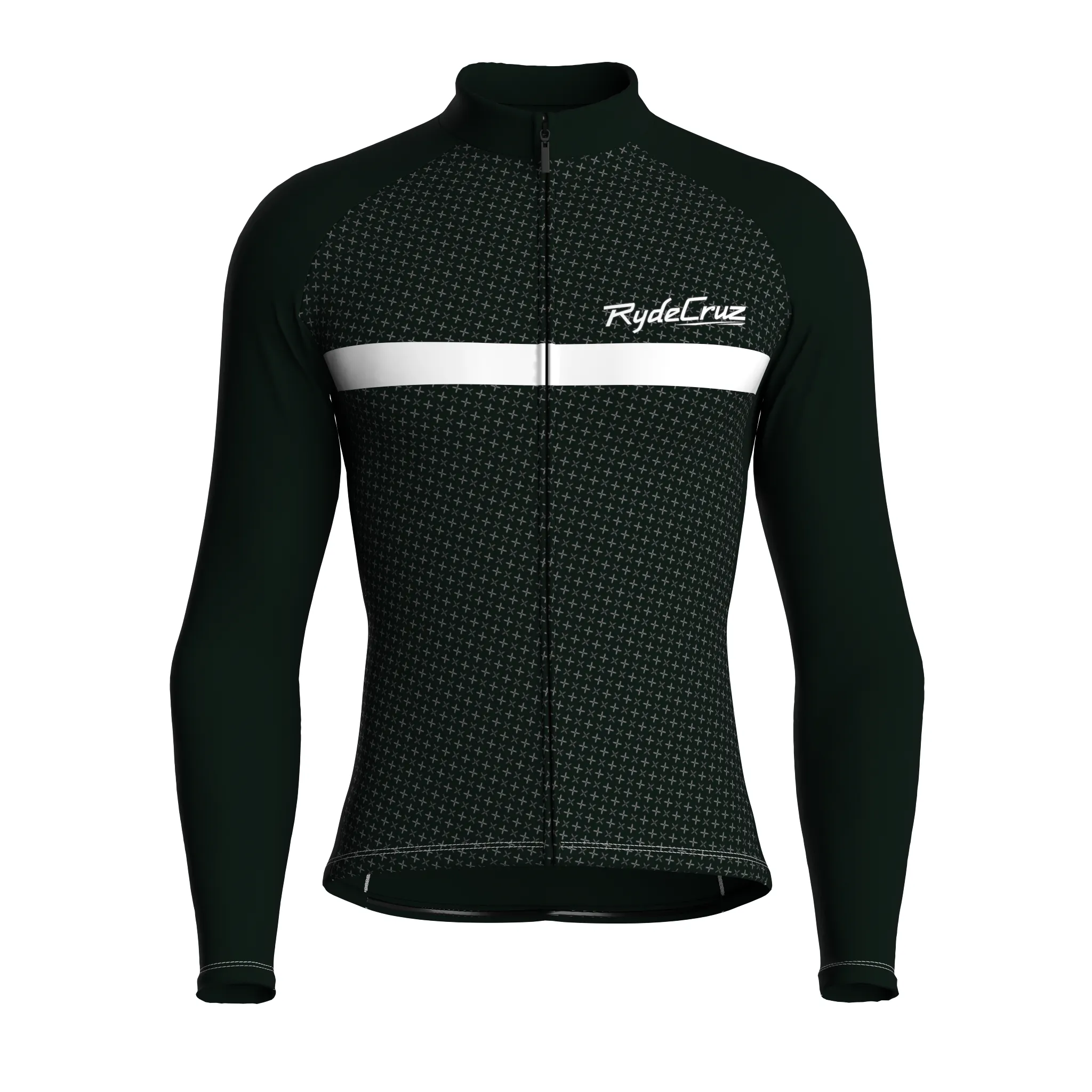 Stripe Dynamics | Dark Green Male Long Sleeves Jersey