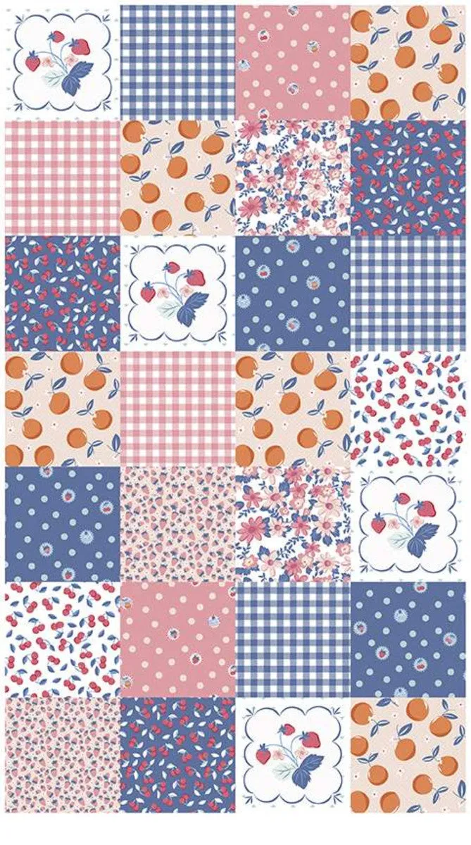 Summer Picnic - Panel - Pink - Melissa Mortenson - Riley Blake - EOB