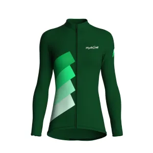Synth Wave | Forest Green Female Long Sleeves Jersey