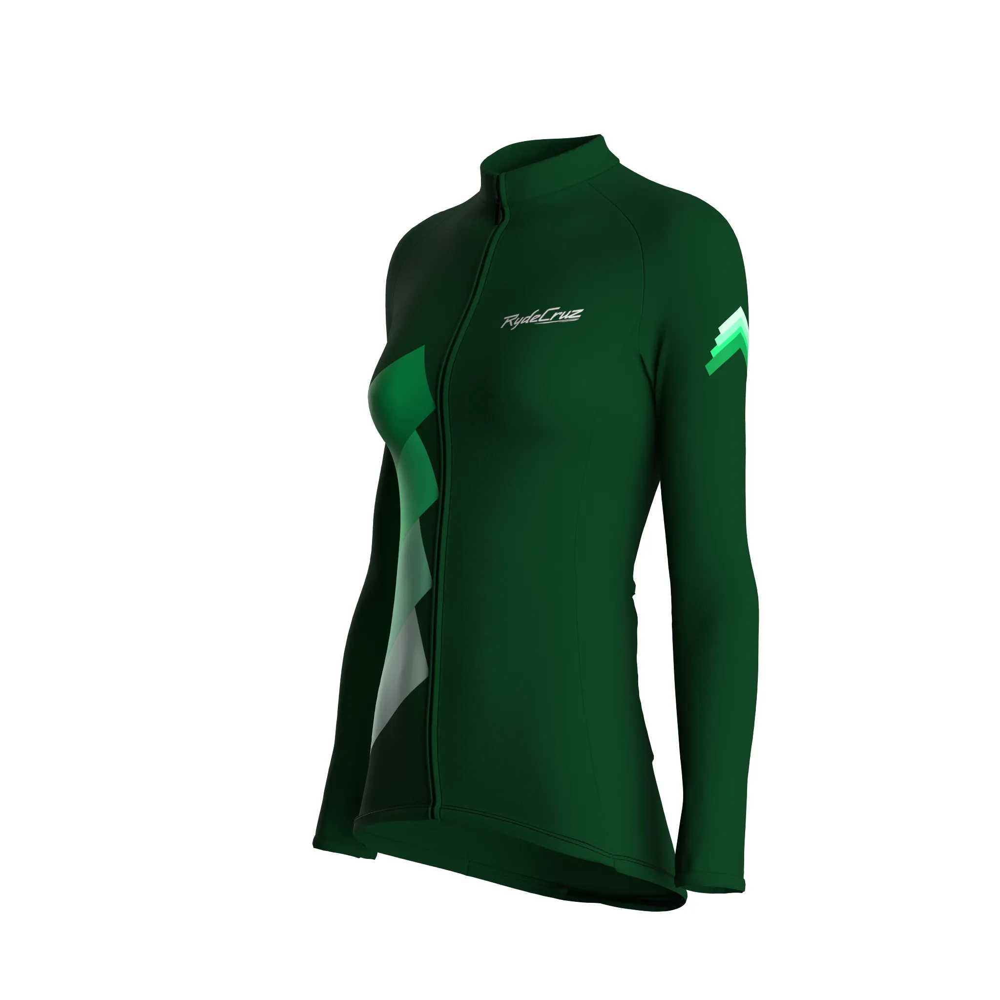Synth Wave | Forest Green Female Long Sleeves Jersey