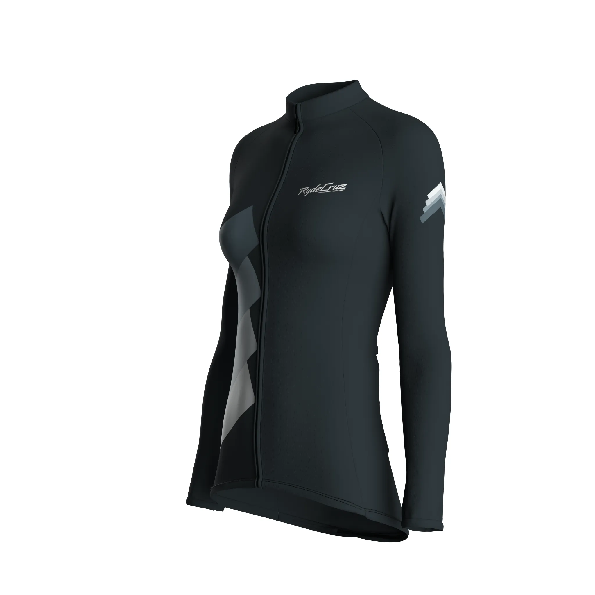 Synth Wave | Gunmetal Gray Female Long Sleeves Jersey