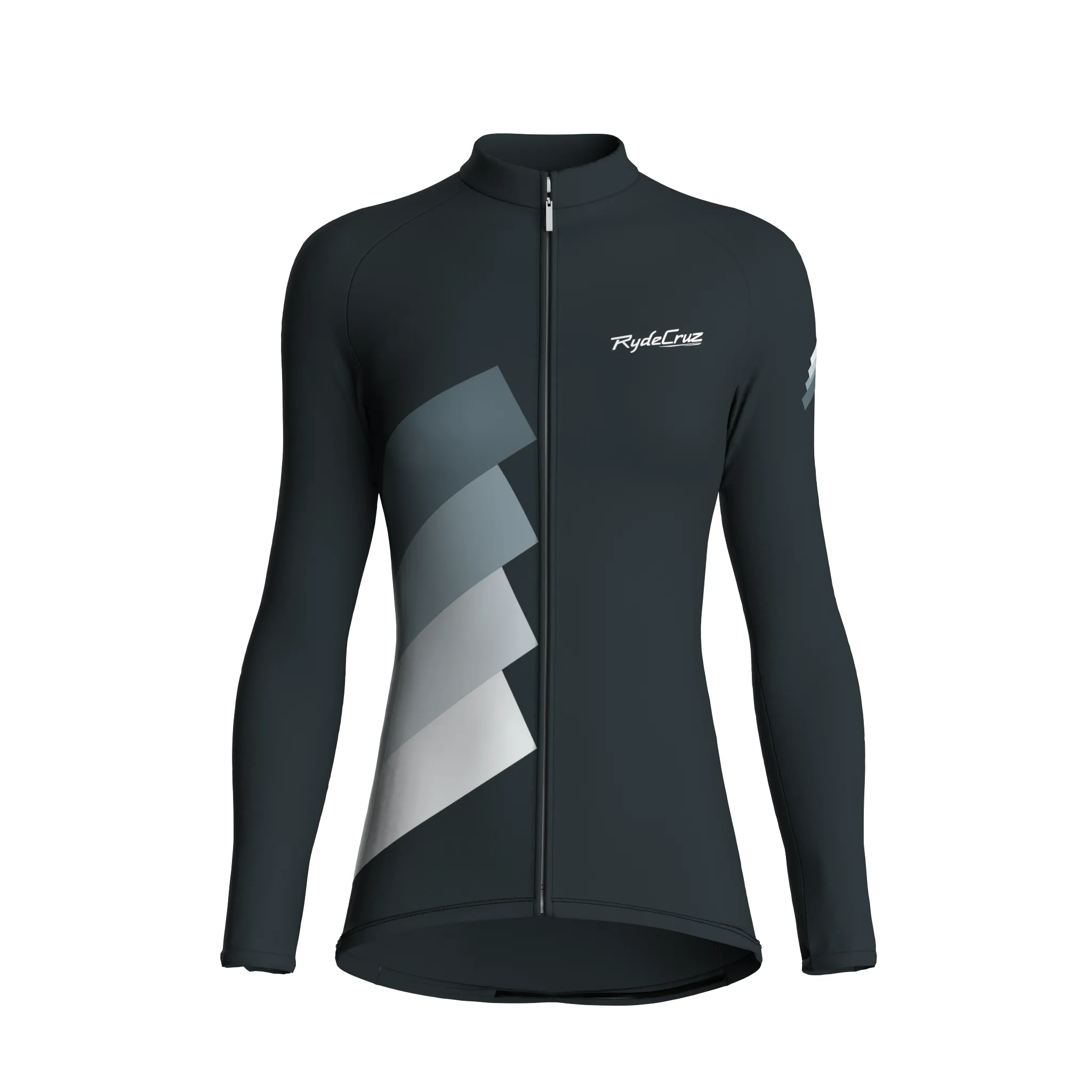 Synth Wave | Gunmetal Gray Female Long Sleeves Jersey