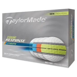 TaylorMade Tour Response Stripe - Pelotas de golf multicolor (12 unidades)
