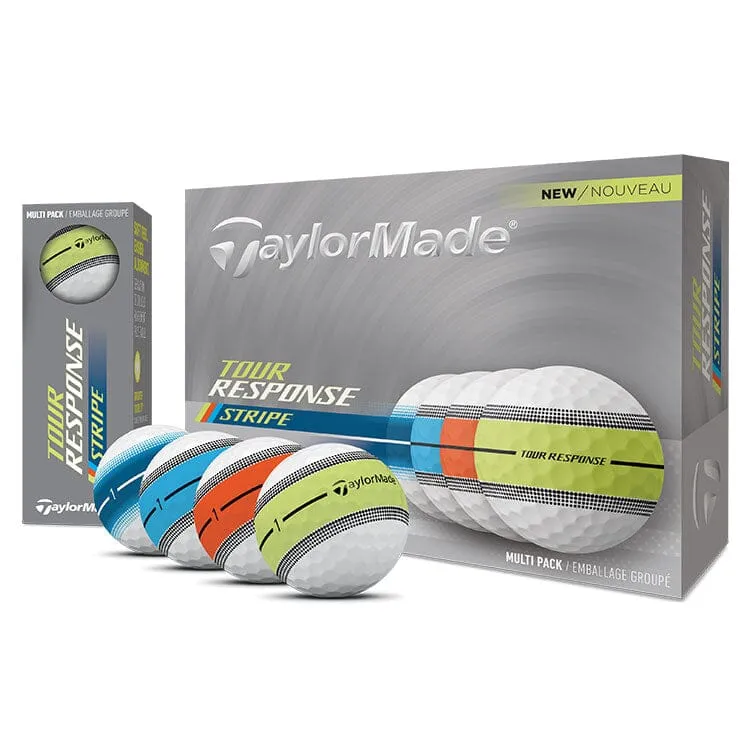 TaylorMade Tour Response Stripe - Pelotas de golf multicolor (12 unidades)