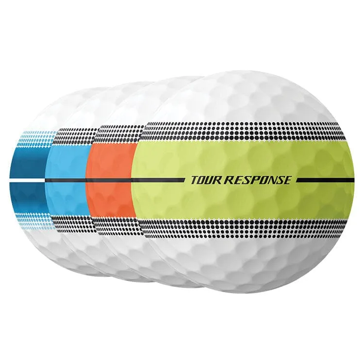TaylorMade Tour Response Stripe - Pelotas de golf multicolor (12 unidades)