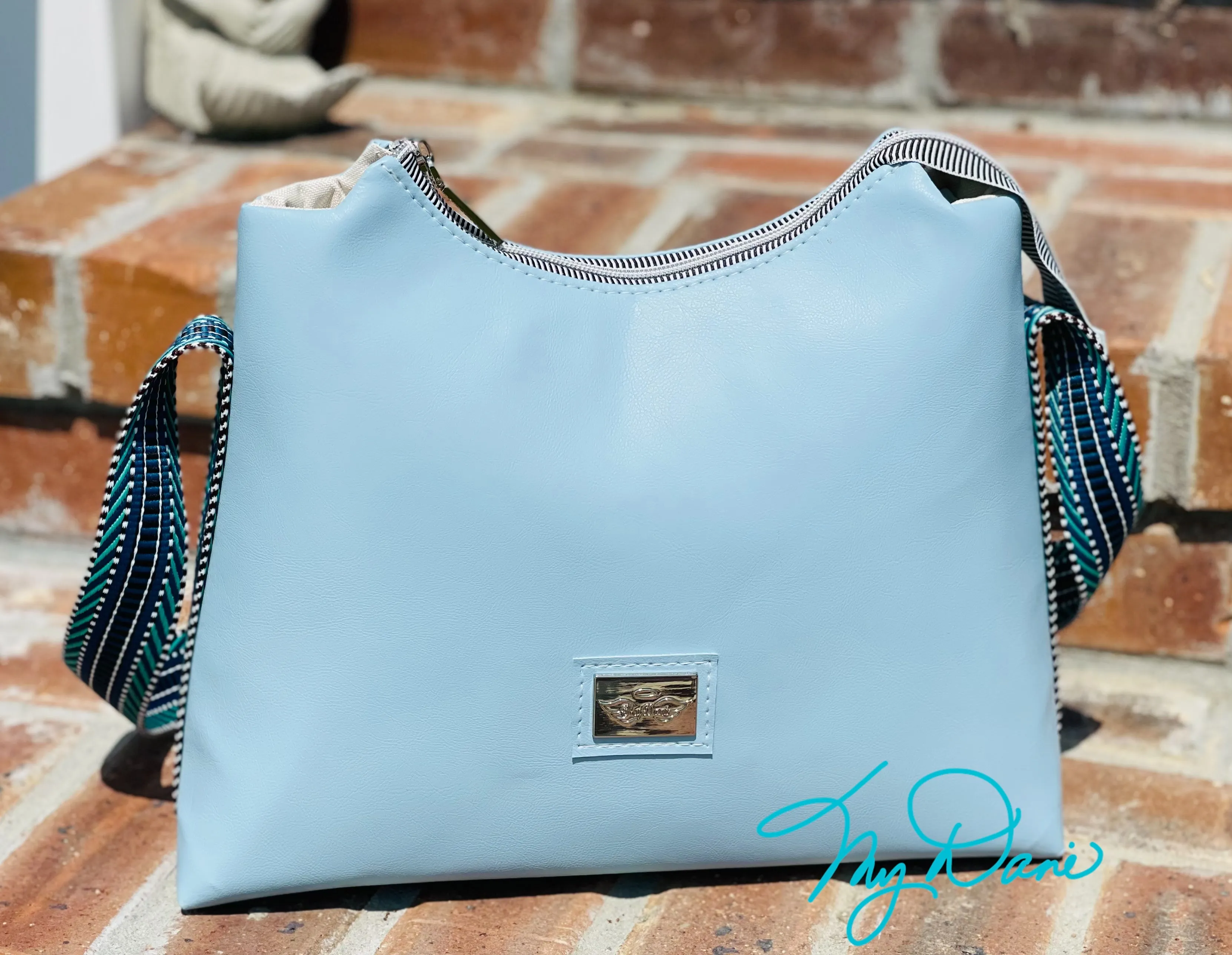 The Beanie Baguette in Carolina Blue Marine Vinyl