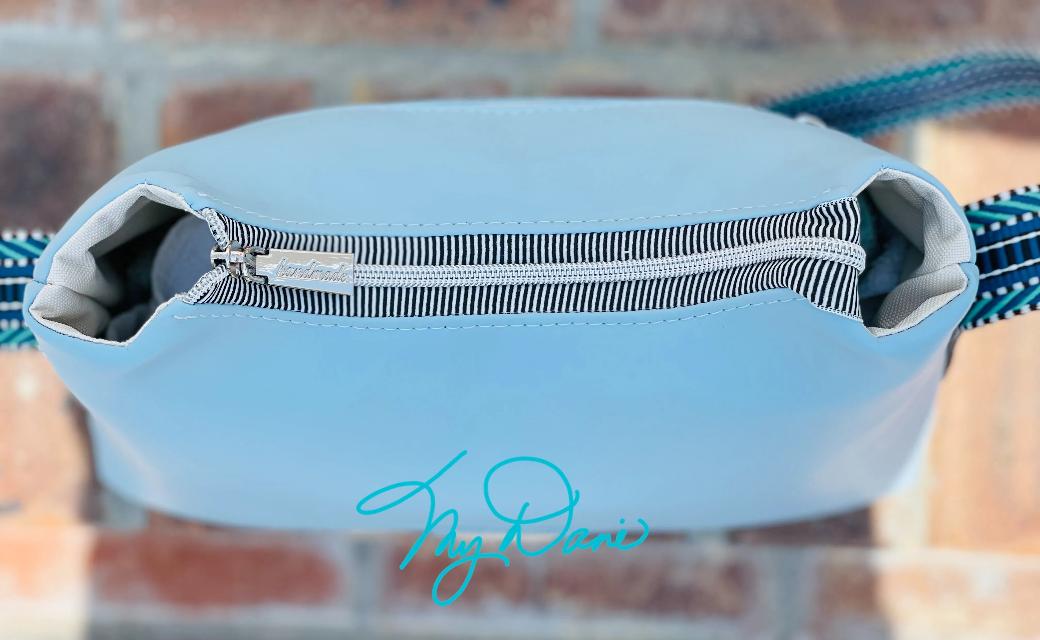 The Beanie Baguette in Carolina Blue Marine Vinyl