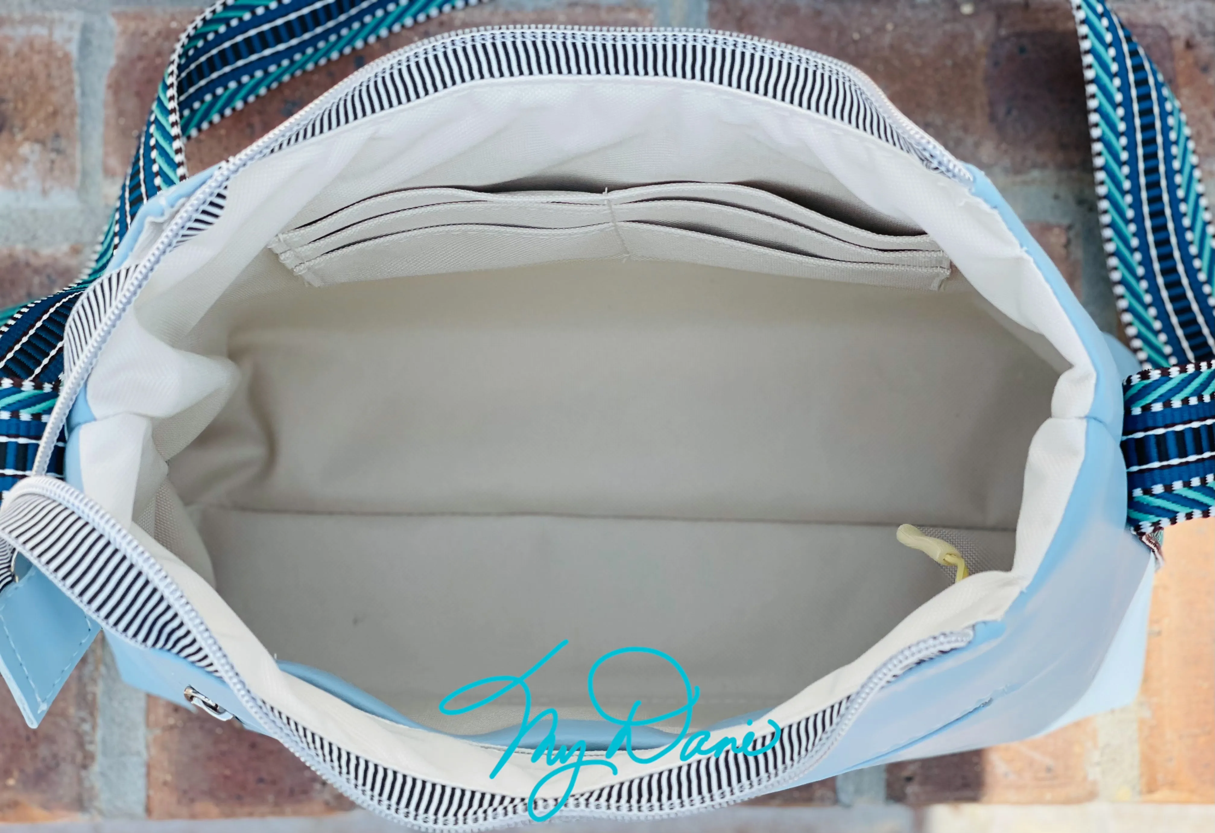 The Beanie Baguette in Carolina Blue Marine Vinyl
