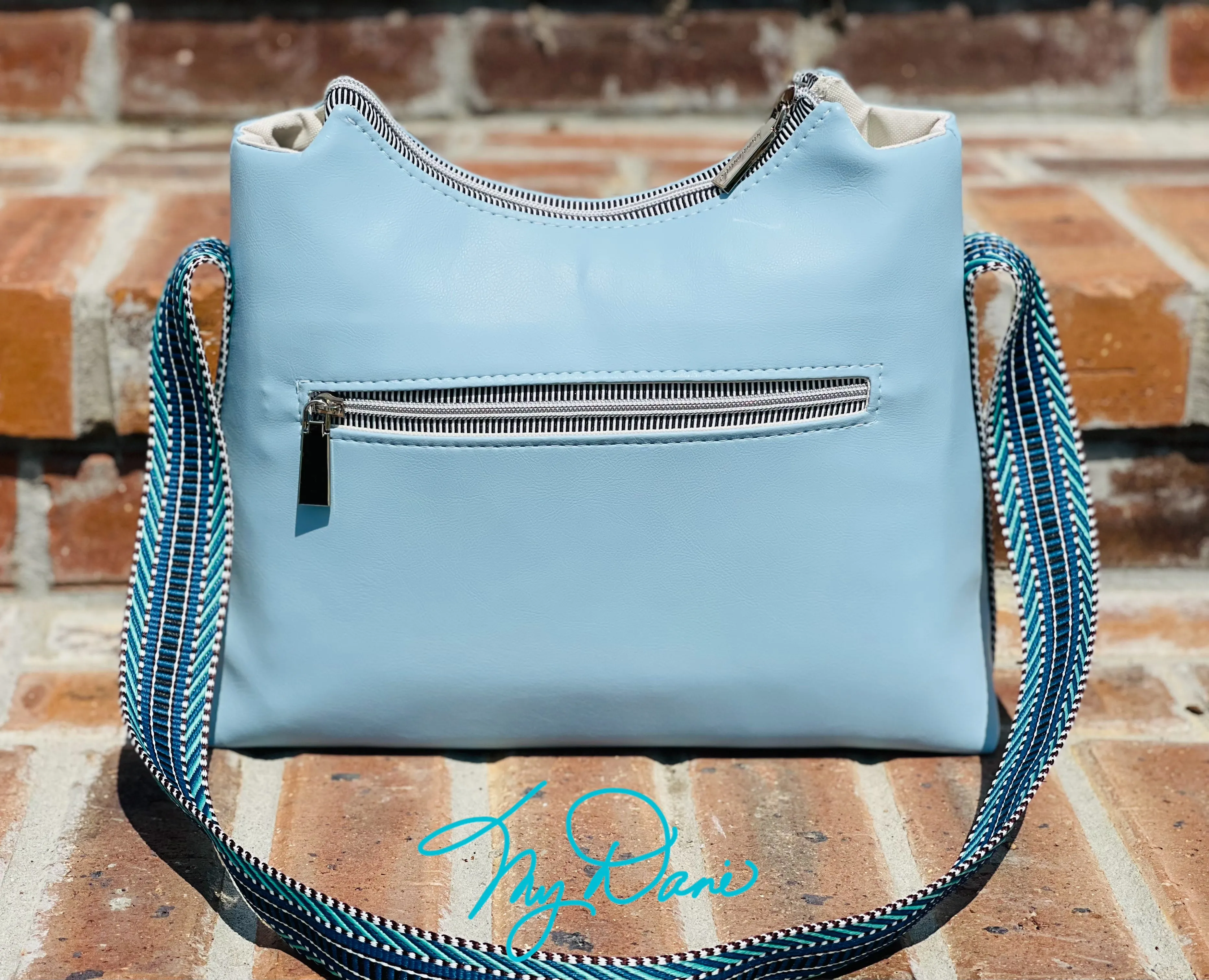 The Beanie Baguette in Carolina Blue Marine Vinyl