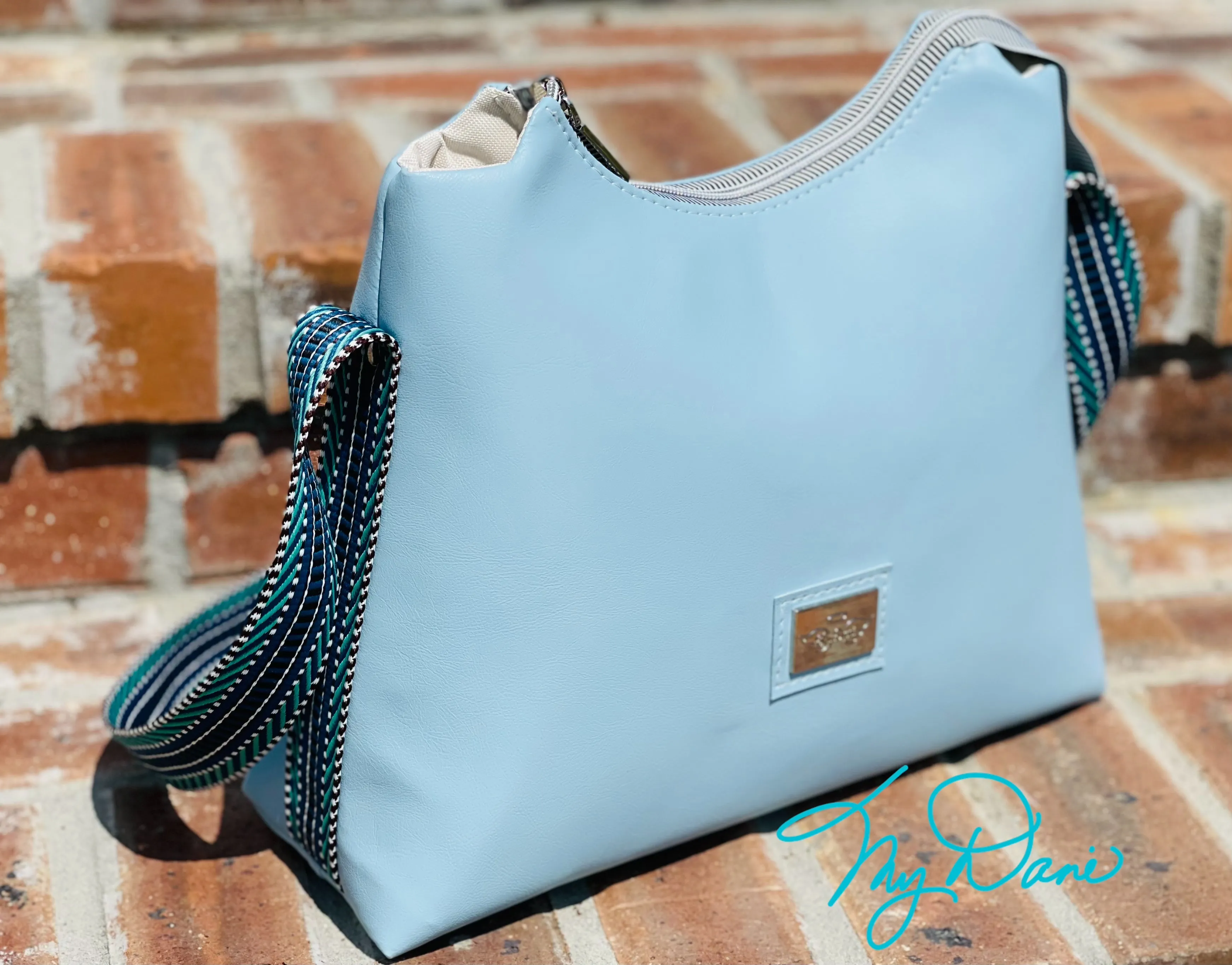 The Beanie Baguette in Carolina Blue Marine Vinyl