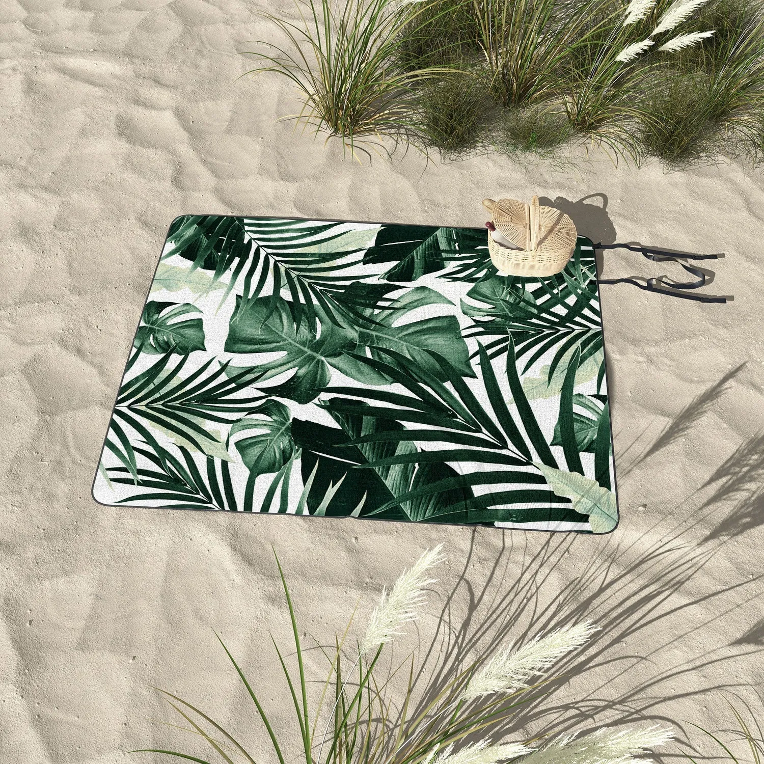 Tropical Jungle Leaves 4 Picnic Blanket