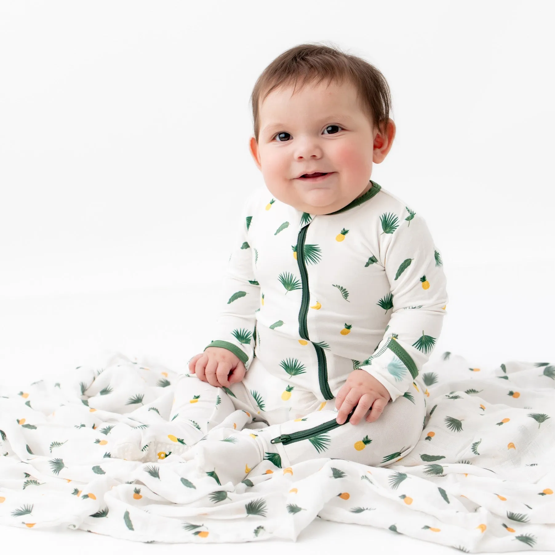Tropical Palms Zippered Footie