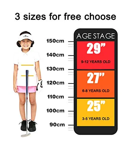 Two Way Junior Golf Putter Kids Putter Both Left and Right Handed Easily Use 3 Sizes for Ages 3-5 6-8 9-12 (Silver Head Blue Grip, 25 inch,Age 3-5)