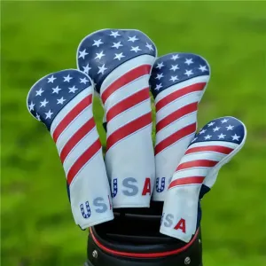 USA Themed PU Leather Golf Headcovers