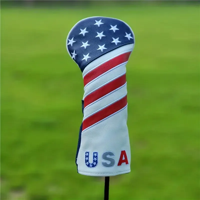 USA Themed PU Leather Golf Headcovers