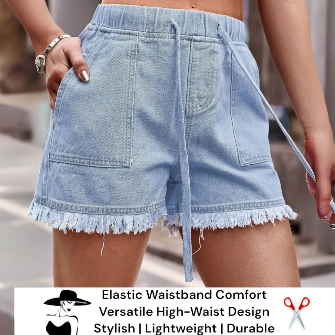 Valen™ | Frayed Hem Denim shorts