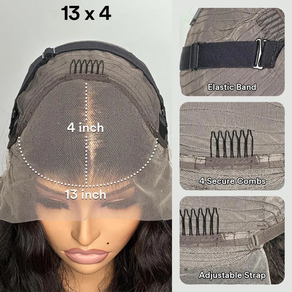 Ventilated Realistic Curly Edges 13x4 Lace Frontal Wig